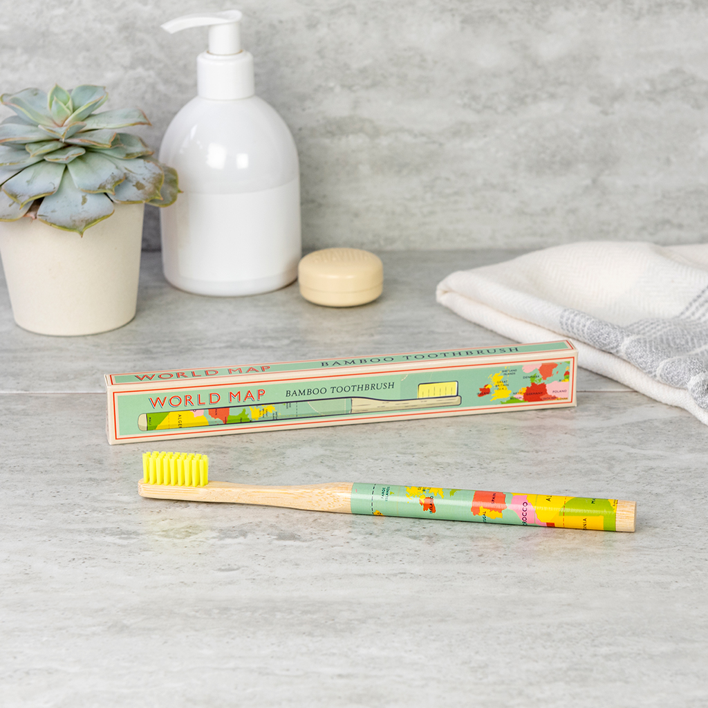 Bamboo toothbrush - World Map | Rex London