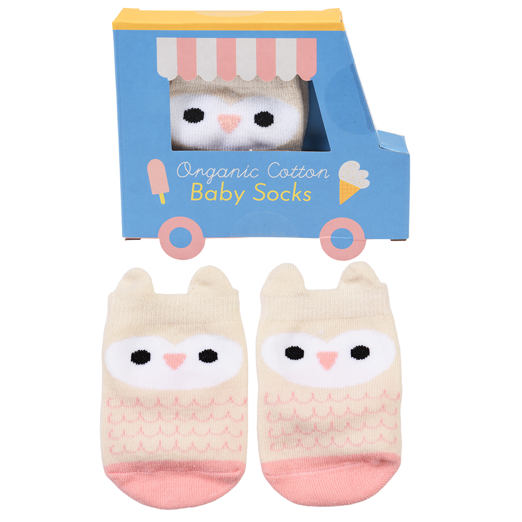 Pair of baby socks Pink owl