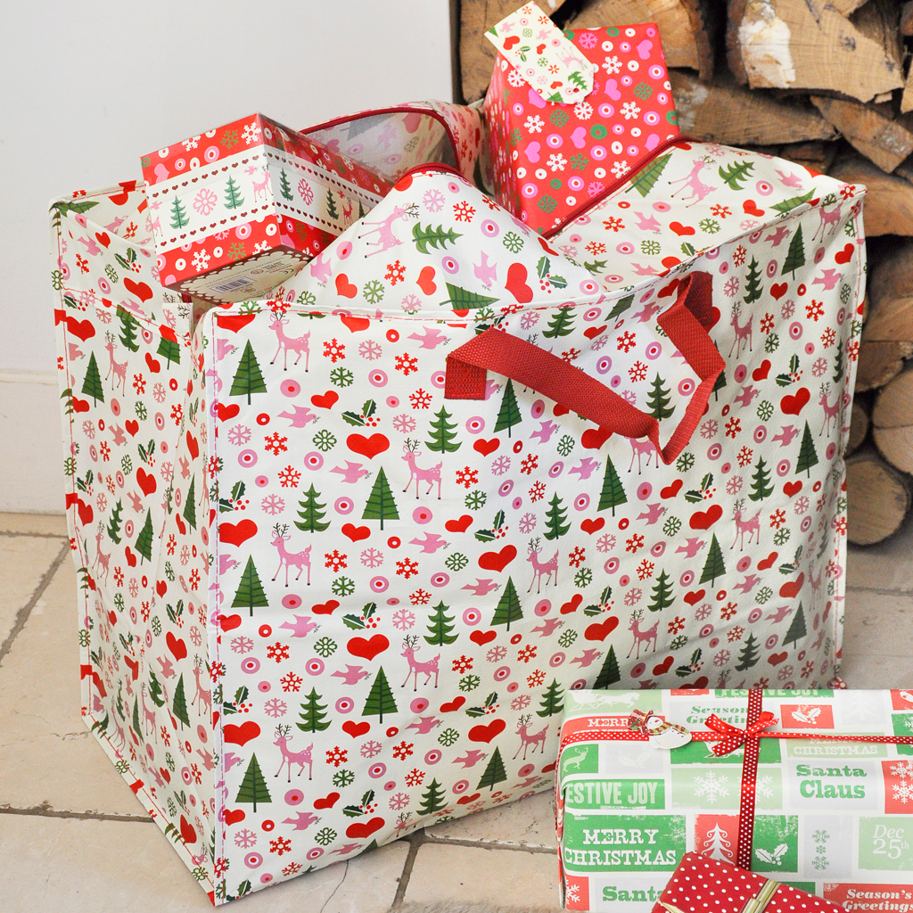 50s Christmas Design Jumbo Storage Bag