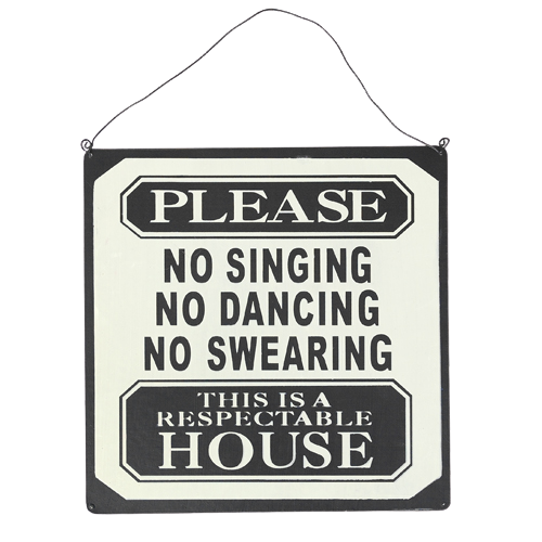 No Rhyming Sign NO SINGING METAL SIGN | Rex London