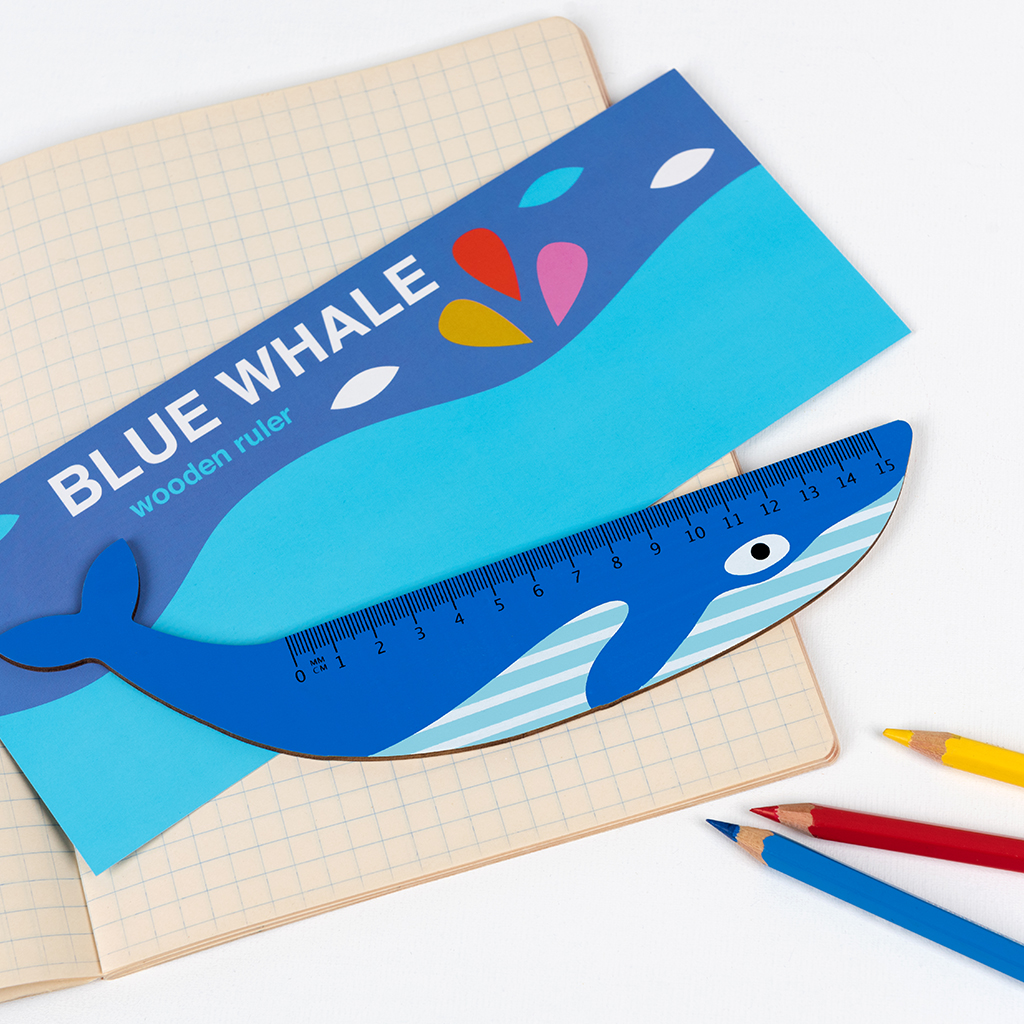 Wooden ruler - Blue whale | Rex London