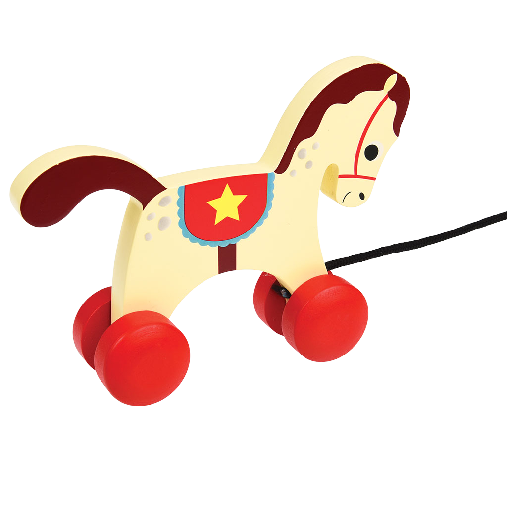 Wooden pull toy Charlie the Circus Horse Rex London