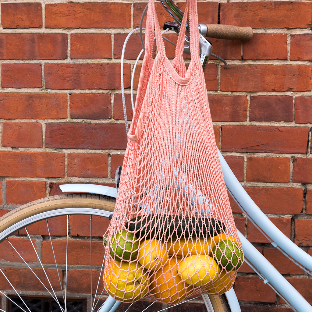 Organic cotton net shopping bag - Coral | Rex London