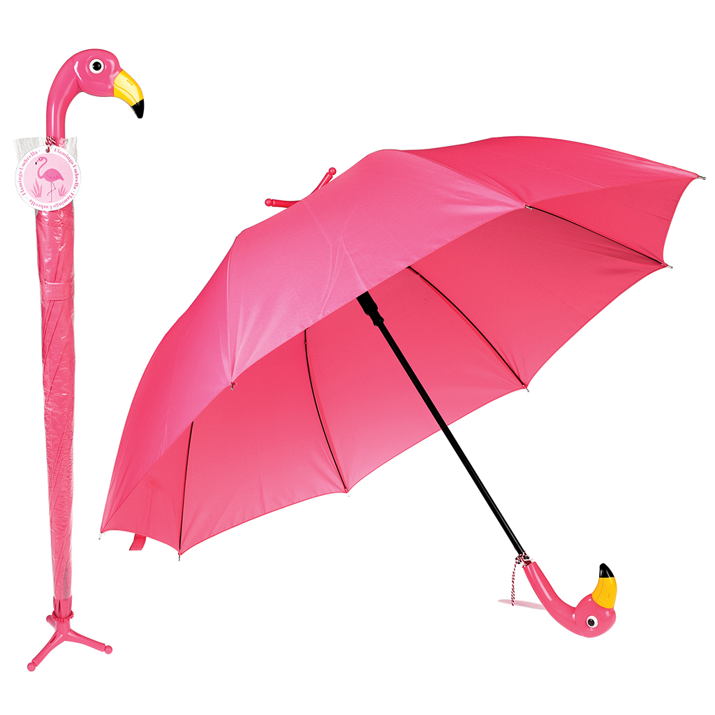 Gijoy FLAMINGO UMBRELLA WITH STAND | Rex London