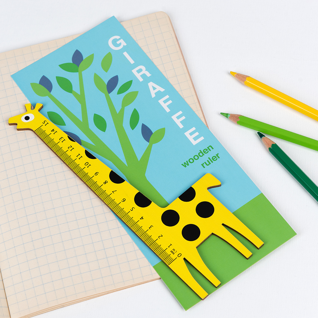 Wooden ruler - Yellow giraffe | Rex London