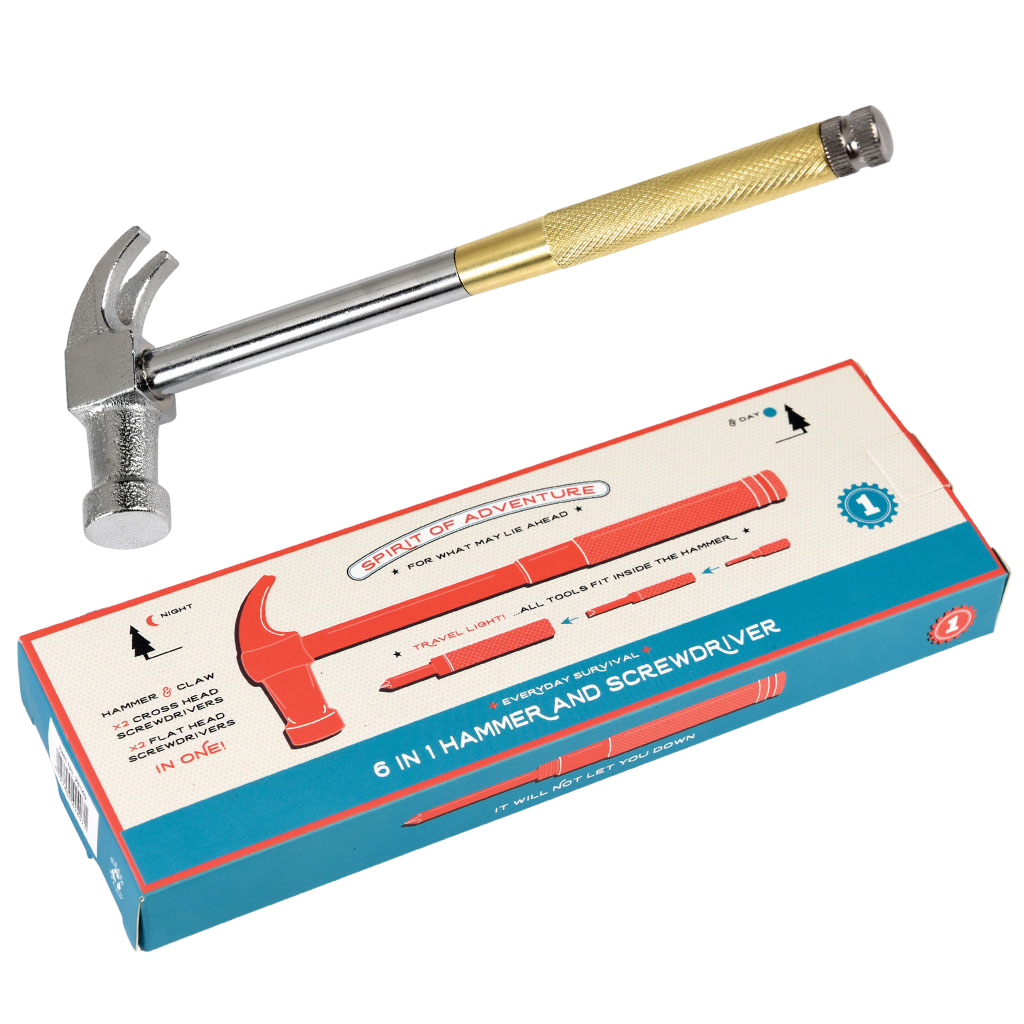 SPIRIT OF ADVENTURE 6 IN 1 HAMMER AND SCREWDRIVER Rex London
