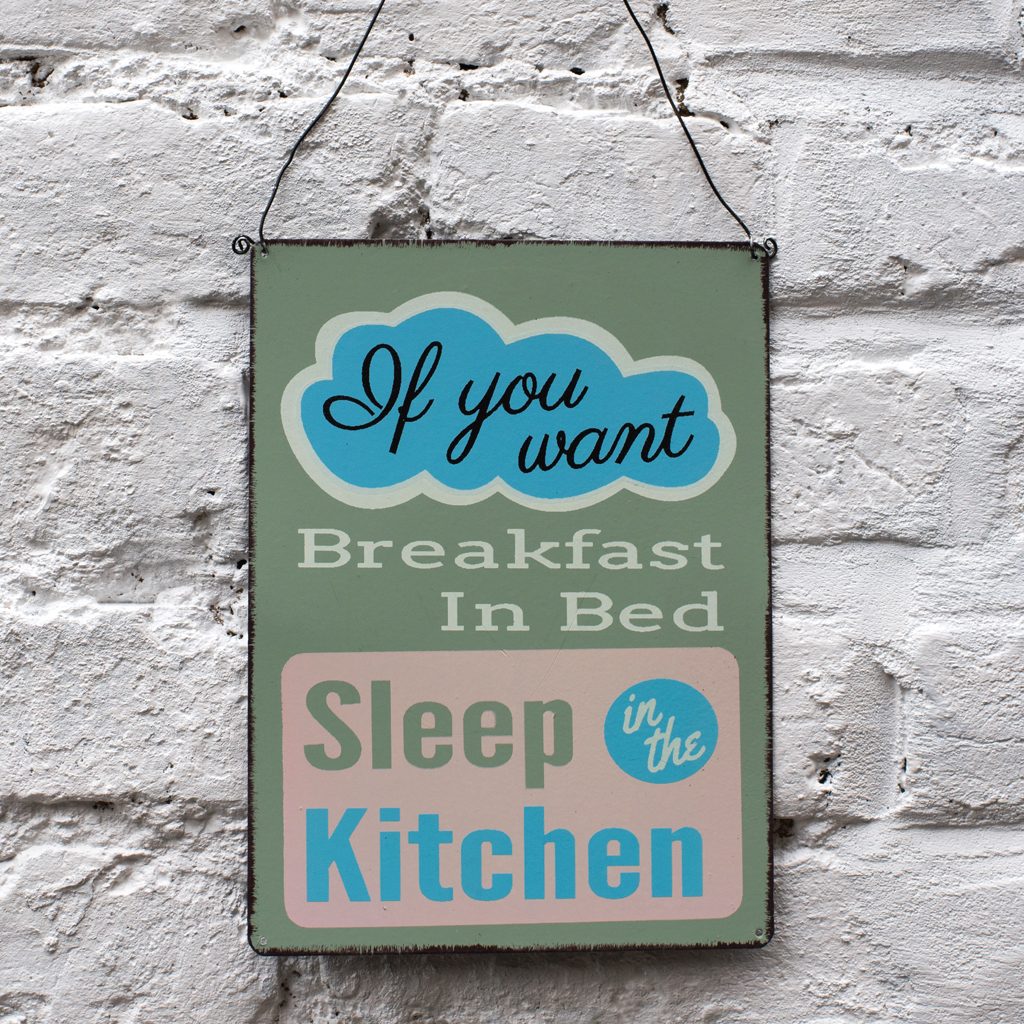 Metal sign - If you want breakfast… | Rex London