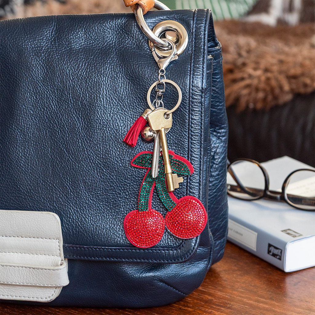 Sparkly keyring bag charm - Cherry | ﻿Rex London
