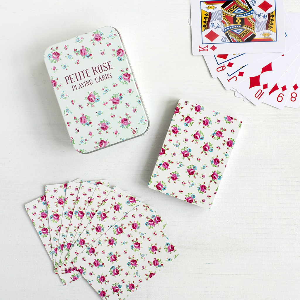 Playing cards in a tin - La Petite Rose | Rex London