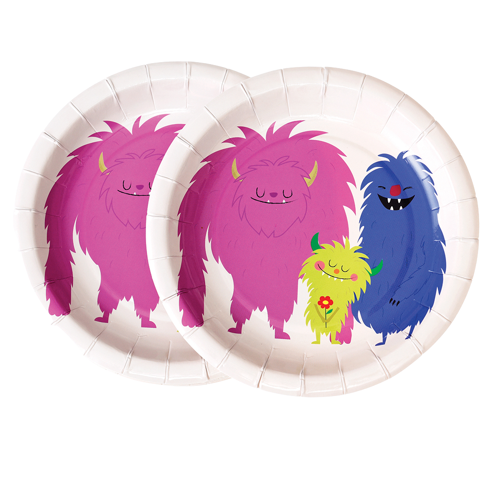MONSTERS OF THE WORLD PAPER PLATES (PACK OF 8) | ﻿Rex London
