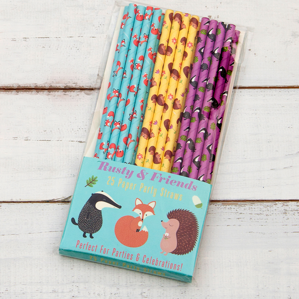 Rusty And Friends Paper Straws (Pack Of 25) | Rex London