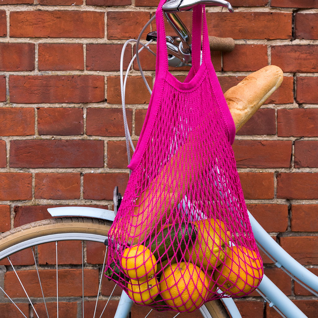 Organic cotton net shopping bag - Pink | Rex London