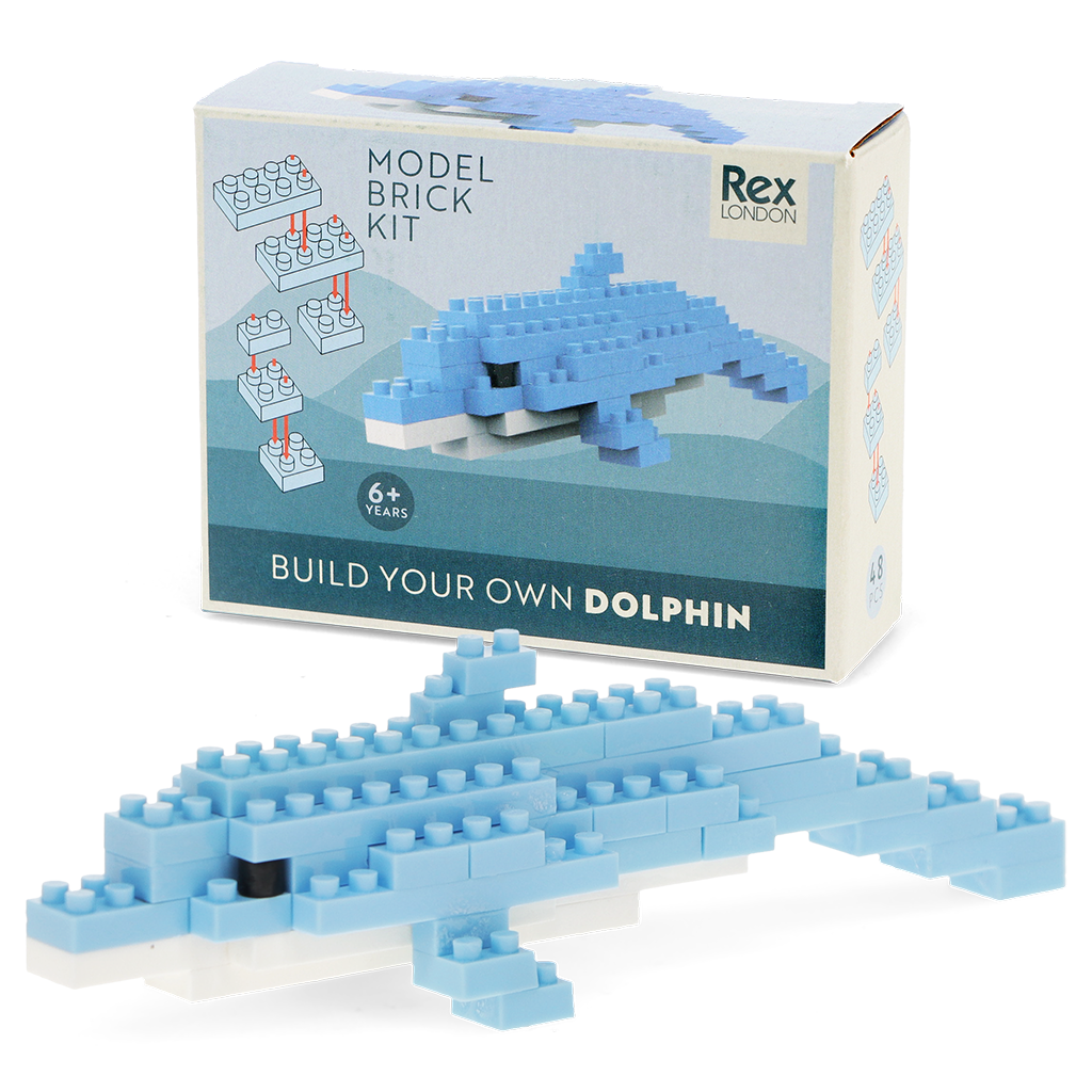 Build your own animal model brick kit - Dolphin | ﻿Rex London