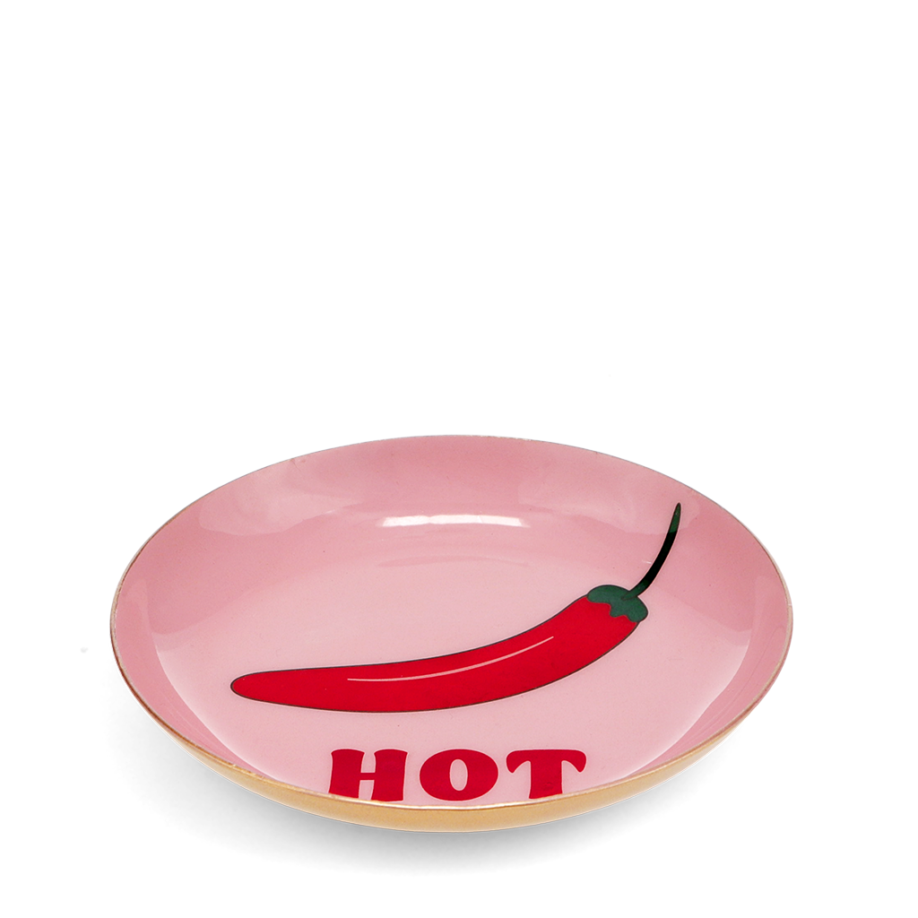 Mini round enamel trinket dish - Chilli pepper | ﻿Rex London