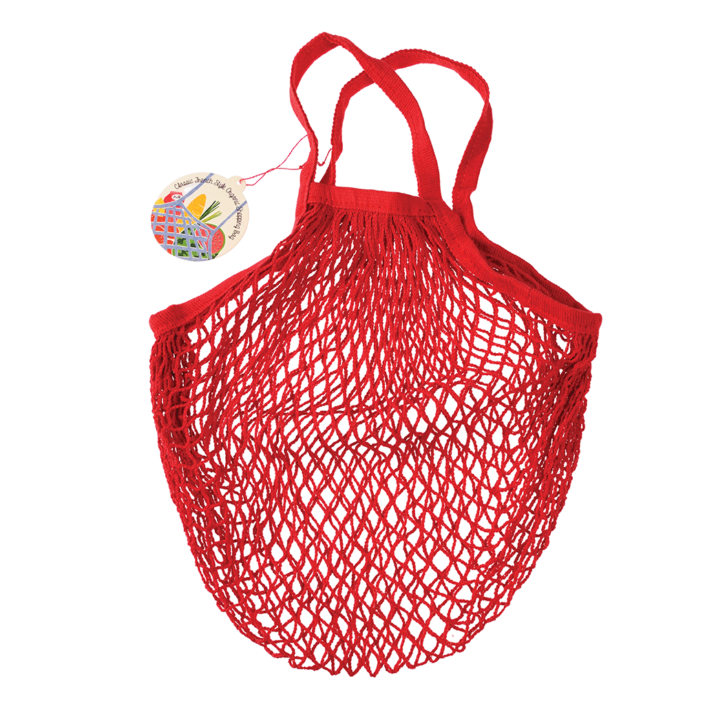 Organic cotton net shopping bag Red