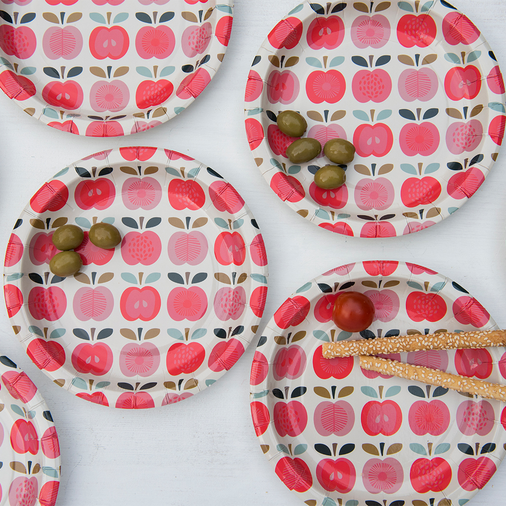 ﻿VINTAGE APPLE PAPER PLATES (SET OF 8) ﻿Rex London
