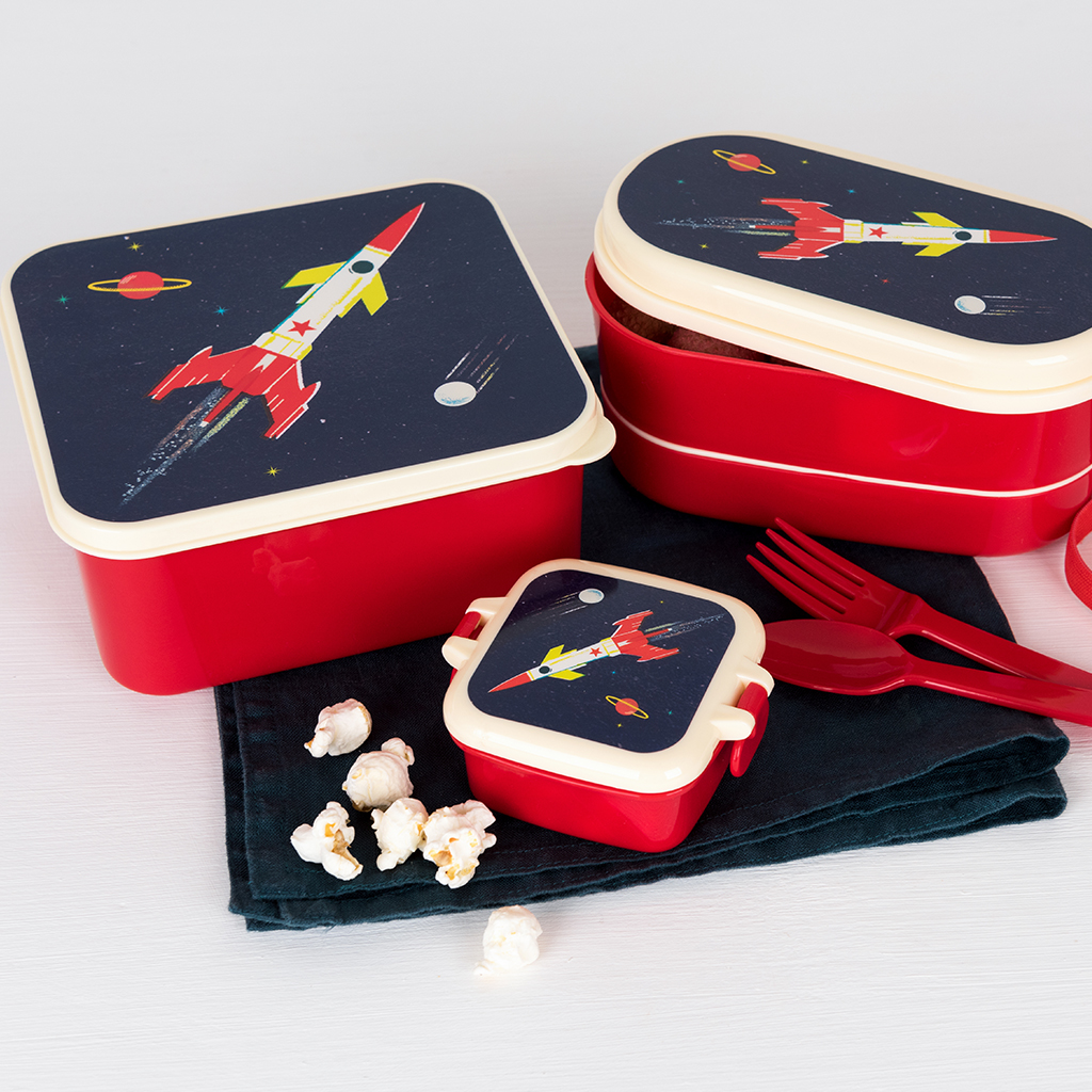 Rex London Lunchbox Mit Space-Design – Praktische Brotdose Mit Herausnehmbarem Fach