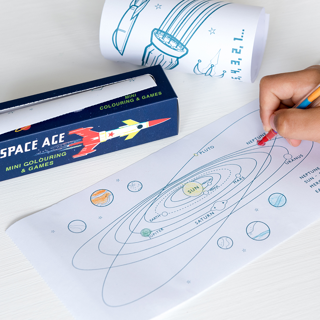 Mini colouring and games - Space Age | Rex London