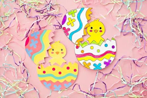 Easter hatching chick craft