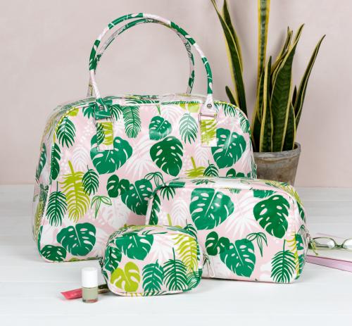 Tropical Palm weekend bag, wash bag, makeup bag