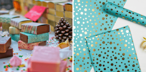 dotcomgiftshop wrapping paper is perfect for wrapping brownies and flapjack