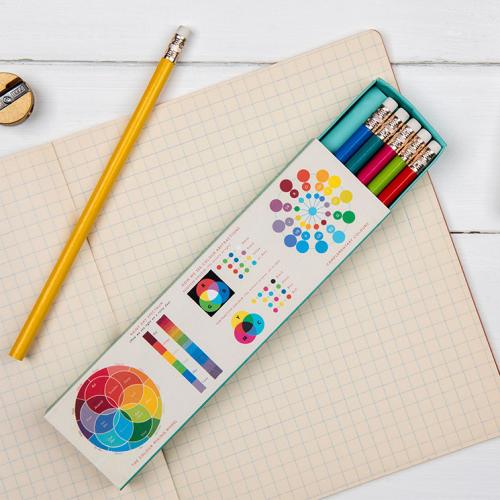 6 pencils in Colour Wheel box
