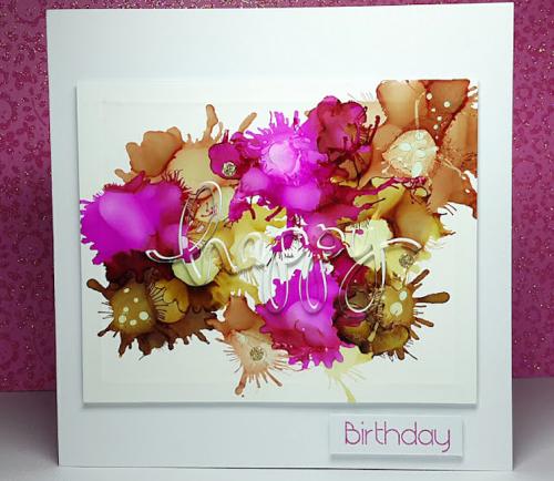 Flowery swirls birthday card