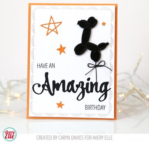 Balloon giraffe birthday card
