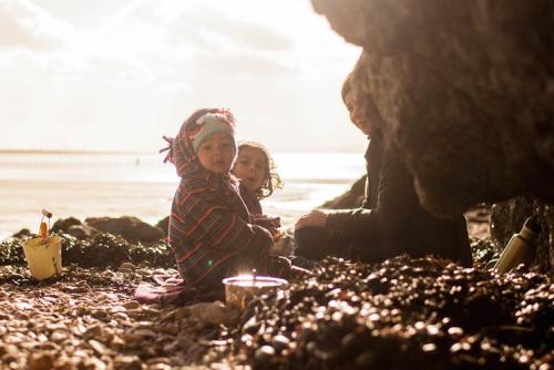 Family at the beach