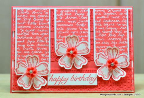 Pink flowers birthday card