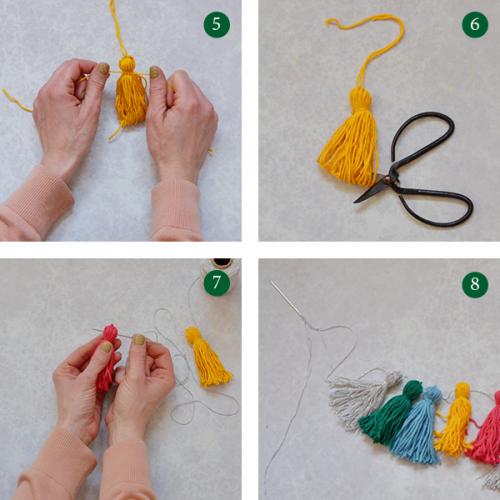Christmas decor tassel garlands tutorial 2