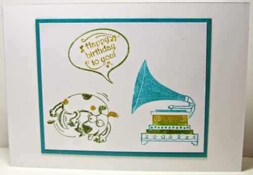 Dancing dog birthday card