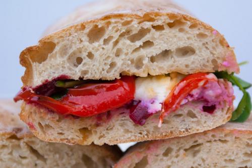 beetroot and goats cheese ciabatta