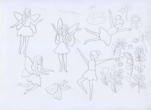 Fairies in the Garden early sketch