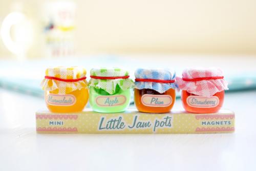 set of 4 dotcomgiftshop jam jar magnets