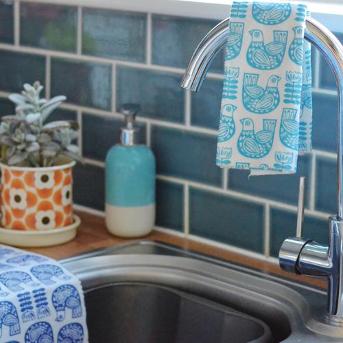 Folk Birds kitchen cloths Folk Birds kitchen cloths