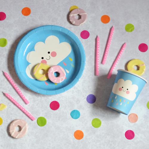 Happy Cloud paper plate and cup Happy Cloud paper plate and cup