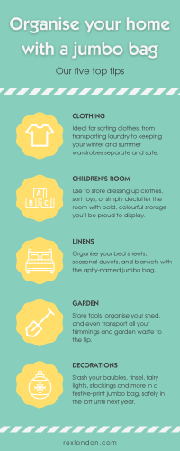 Organise your home with a jumbo bag infographic