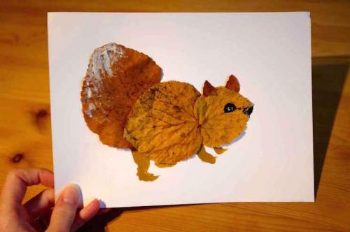 Leaf squirrel birthday card