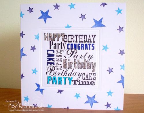 Blue stars birthday card