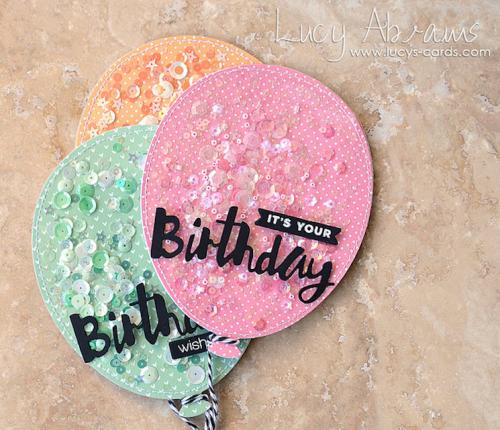 Pastel balloons birthday card