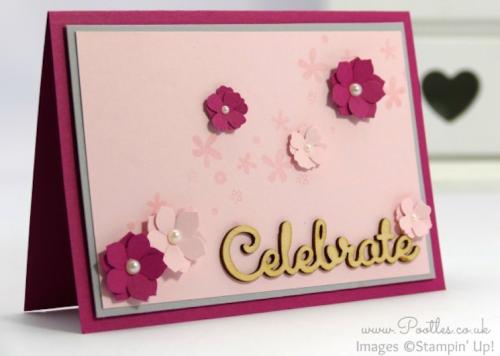 Pink and pearls birthday card