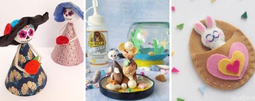 day of the dead figures, DIY aquarium and felt easter bunny craft - from @bluebearwood