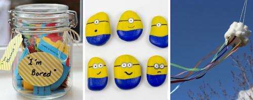 ‘I’m Bored’ jar, Minion stones and a wind sock from @funactivities4kids