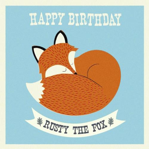 Rusty the fox birthday card