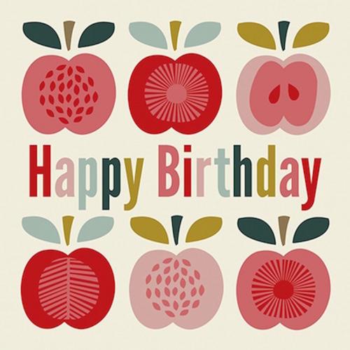 Vintage apple birthday card