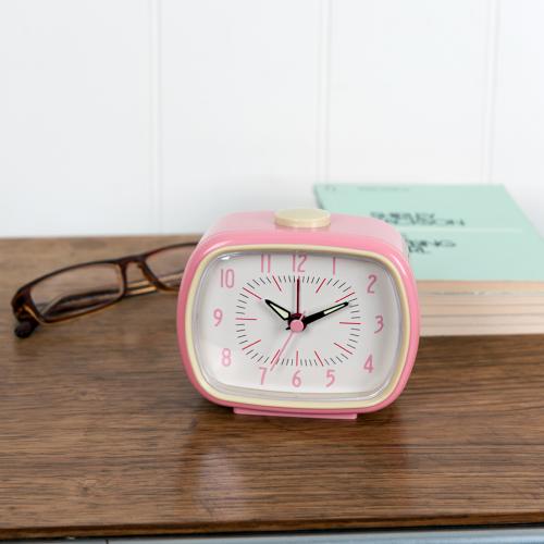 Pink retro alarm clock 