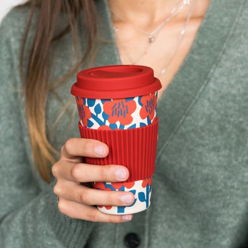 Astrid Ruby bamboo travel mug