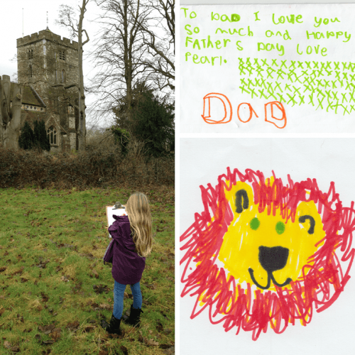 Jan's daughters sketches from father's day