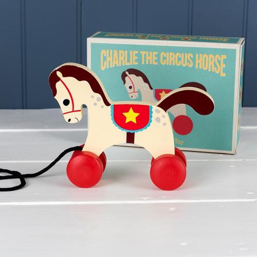 Charlie the Circus Horse wooden pull toy